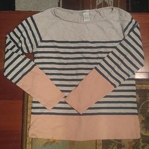 Boat neck sailor long sleeve t
